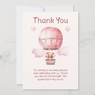 Carte De Remerciements Sweet Little Girl on the Way Baby shower
