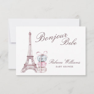 Carte De Remerciements Sweet Macaron Bonjour Bebe Paris Baby shower