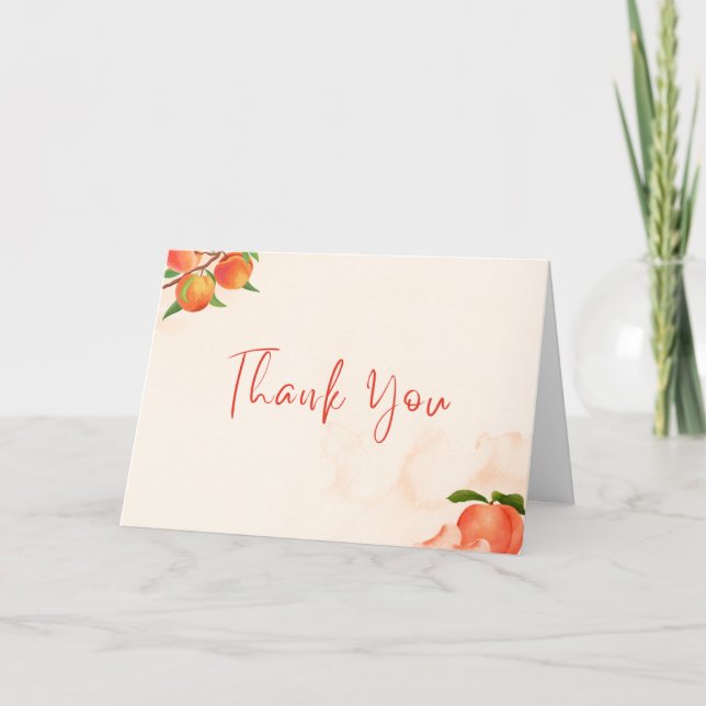 Carte De Remerciements Sweet Peach Baby Shower Thank You Card (Devant)