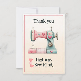Carte De Remerciements Sweet Sewing Machine Hearts