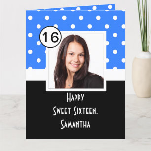 Carte De Remerciements Sweet sixteen bleu