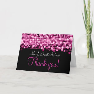 Carte De Remerciements Sweet Sixteen Thank You Party Sparkles
