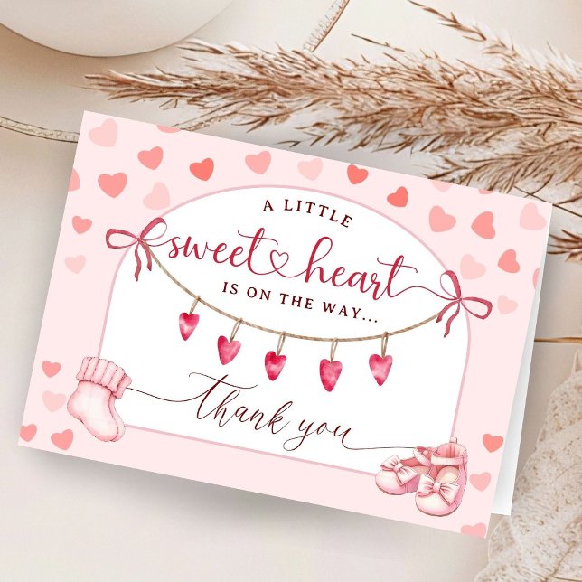 Carte De Remerciements Sweetheart Baby Shower Folded Thank You Cards (Créateur téléchargé)