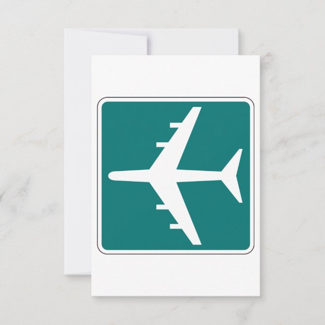 Carte De Remerciements Symbole de l'aéroport Icône Voyage de l'avion (Devant)