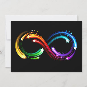 Carte De Remerciements Symbole de l'infini des comètes arc-en-ciel