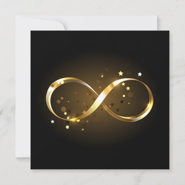 Carte De Remerciements Symbole de l'infini doré (Devant)