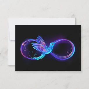 Carte De Remerciements Symbole de Neon Infinity par Glowing Hummingbird