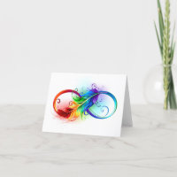 Symbole d'infini avec plume arc-en-ciel