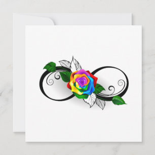 Carte De Remerciements Symbole d'infini avec rose arc-en-ciel