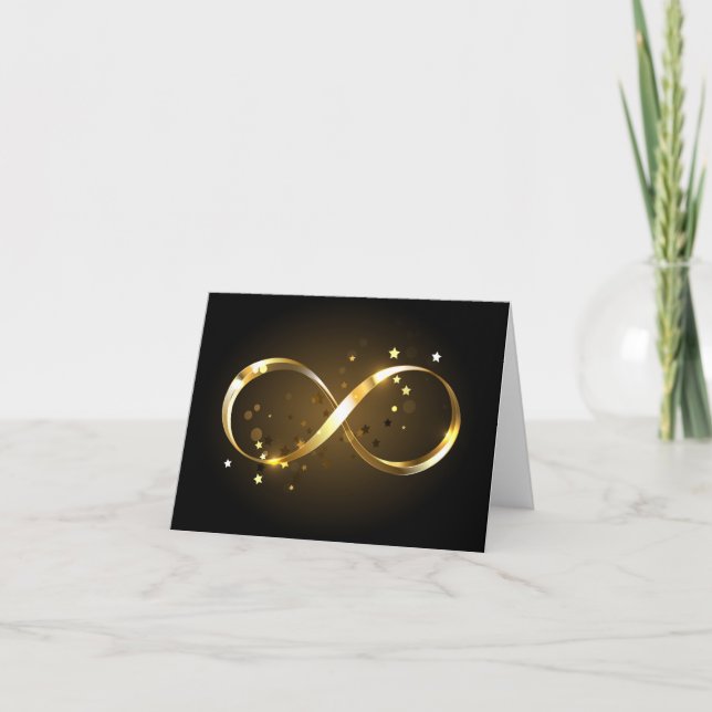 Carte De Remerciements Symbole d'infini doré (Devant)