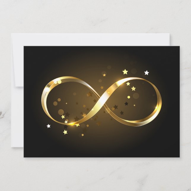 Carte De Remerciements Symbole d'infini doré (Devant)