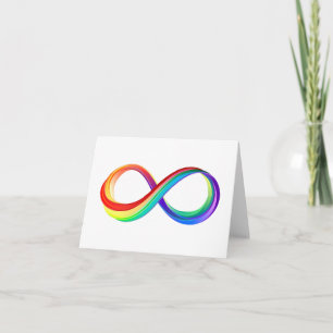Carte De Remerciements Symbole d'infinité arc-en-ciel stratifié