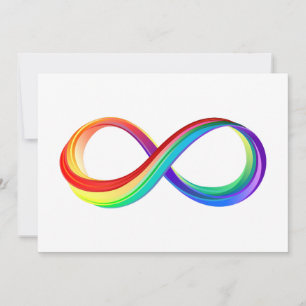 Carte De Remerciements Symbole d'infinité arc-en-ciel stratifié