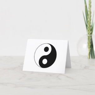Carte De Remerciements Symbole Yin et Yang blanc et noir