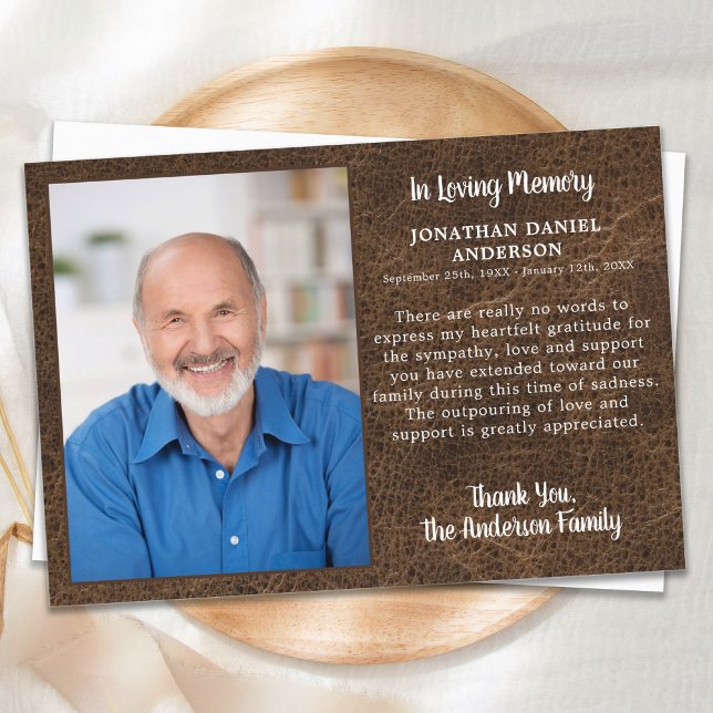 Carte De Remerciements Sympathie Amour Mémoire Photo Faux Funérailles en  (Créateur téléchargé)
