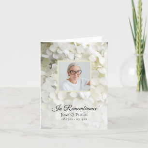 Carte De Remerciements Sympathie aux funérailles florales de l'Hydrangée 