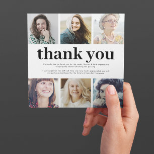 Carte De Remerciements Sympathie carré 6 Photo Funérailles