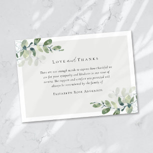 Carte De Remerciements Sympathie des eucalyptus