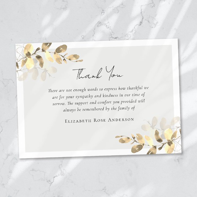 Carte De Remerciements Sympathie des eucalyptus (Créateur téléchargé)