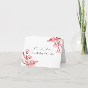 Carte De Remerciements Sympathie Fleur de Cerisier Floral Enterrement Mer
