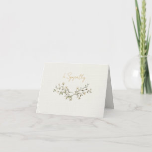 Carte De Remerciements Sympathie florale blanche élégante