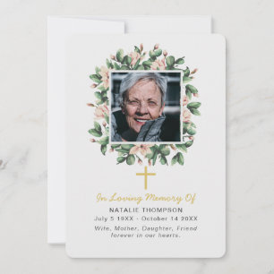 Carte De Remerciements Sympathie florale Magnolia photos funéraires