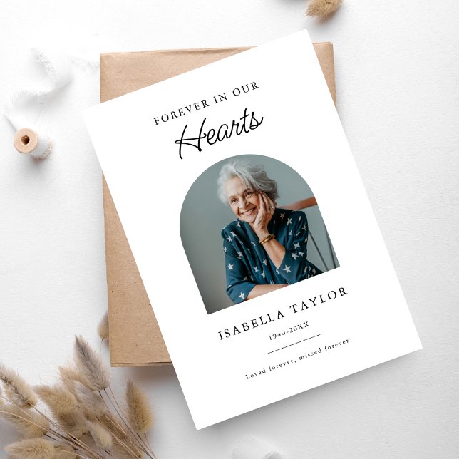 Carte De Remerciements Sympathie funéraire pour toujours dans nos coeurs  (Créateur téléchargé)