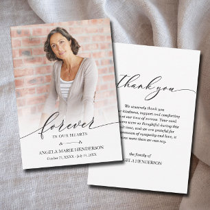 Carte De Remerciements Sympathie pour la mémoire funéraire de la photo mo