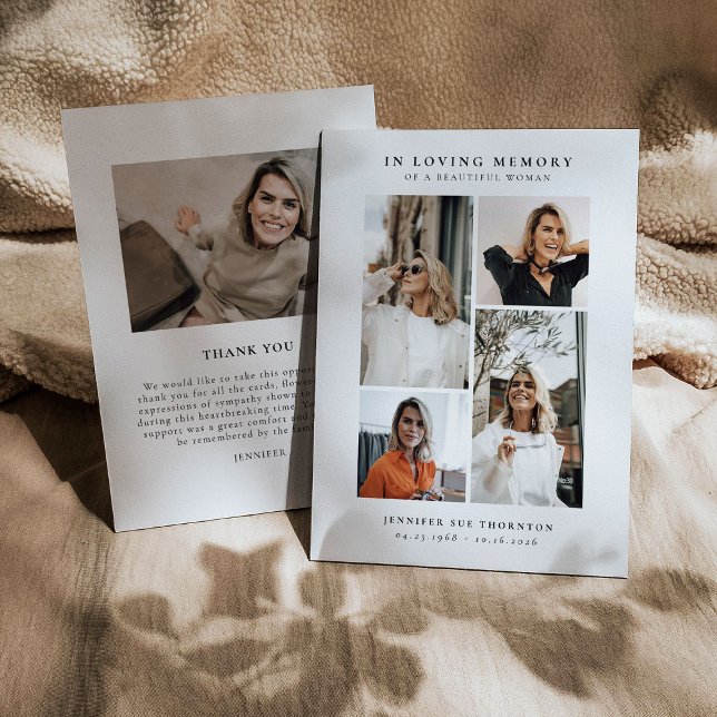 Carte De Remerciements Sympathie pour le collage photo moderne (Créateur téléchargé)