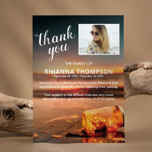 Carte De Remerciements Sympathie pour les funérailles de plage