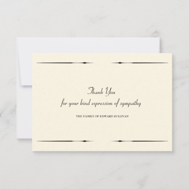 Carte De Remerciements Sympathie pour les notes de remerciements (Devant)