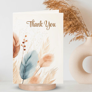 Carte De Remerciements Sympathy Funeral Pampas Grass Boho Beige PHOTO