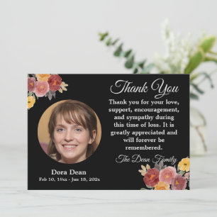 Carte De Remerciements Sympathy Funeral Remembrasser Mémorial Aquarelle