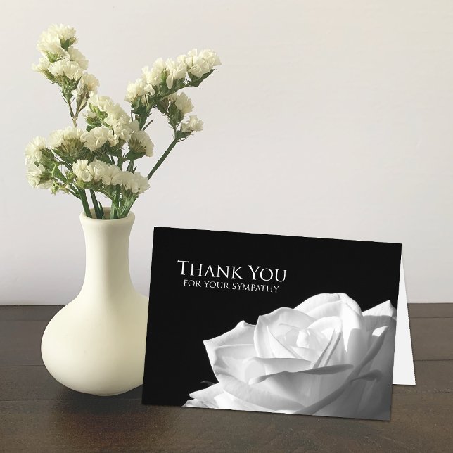 Carte De Remerciements Sympathy Memorial Thank You Note Card — Rose (Créateur téléchargé)