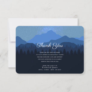 Carte De Remerciements Sympathy Starry Mountain Night