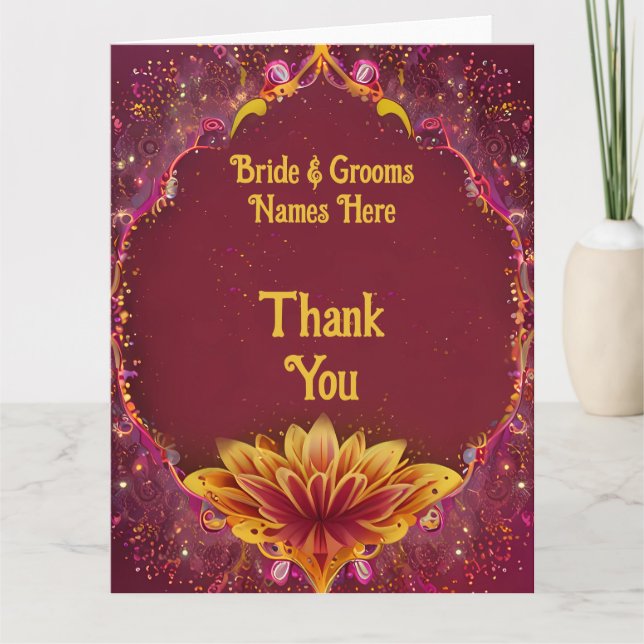 Carte De Remerciements Symphonie florale : Collection d'élégance Mariage (Devant)