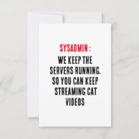 Sysadmin Nous maintenons les serveurs en fonctionn