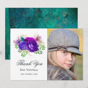 Carte De Remerciements T Mardi Gras Aquarelle Floral Quinceañera Espagnol