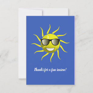 Carte De Remerciements T-shirt de Tennis Ball Cool Sun Face
