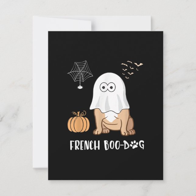 Carte De Remerciements T-shirts drôles de Bouledogue français Halloween 2 (Devant)