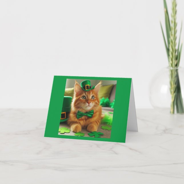 Carte De Remerciements Tabby de la Saint Patrick (Devant)
