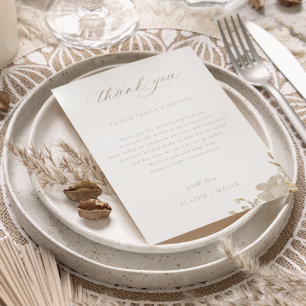 Carte De Remerciements Table d'accueil opulente de mariage dans le jardin