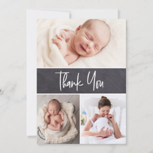 Carte De Remerciements Tableau Chalet Personnalisé Photos multiples Baby