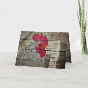 Carte De Remerciements Tableau de la grange de poulet rustique Rooster