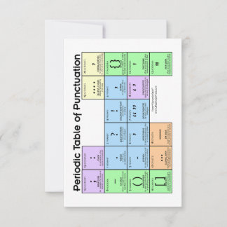 Carte De Remerciements Tableau de ponctuation de la période