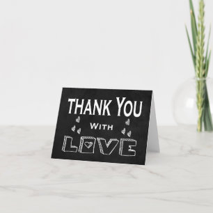 Carte De Remerciements Tableau noir de remerciement coeurs amour Mariage