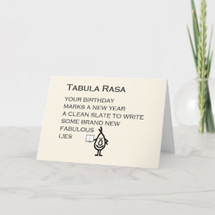 Carte De Remerciements Tabula Rasa Est Un Poème D'Anniversaire Drôle