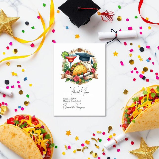 Carte De Remerciements Taco ‘Bout a Future Graduation (Taco ‘Bout a Future Graduation Thank You Card)