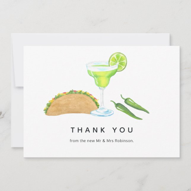 Carte De Remerciements Tacos et Tequila (Devant)