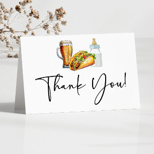 Carte De Remerciements Tacos se reproduit et diapers aussi ! Baby shower